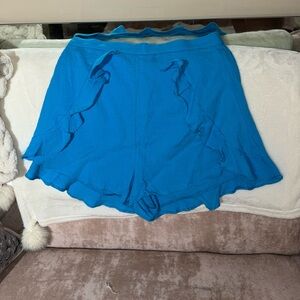 Blue Ruffle Shorts